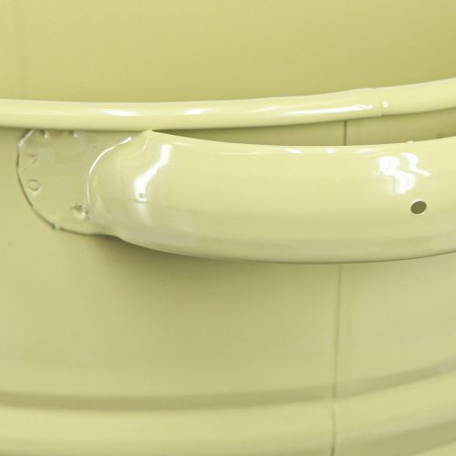 Artikel Deko Topf Metall Grüngelb Blumenkübel 31x26x21,5cm