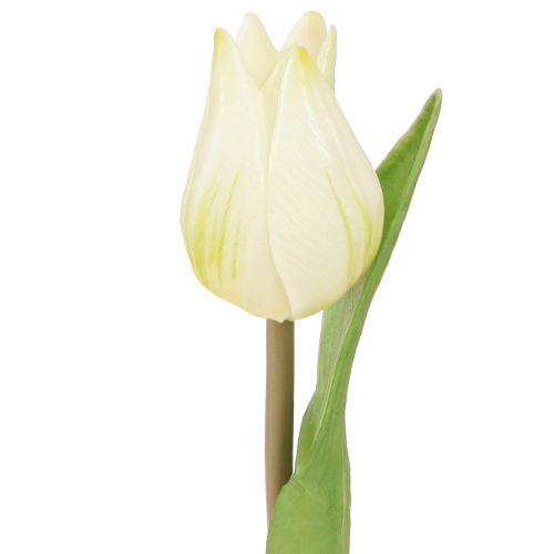 Floristik24 Deko Tulpen künstlich Kunstblumen Weiße Creme 20cm 6 St