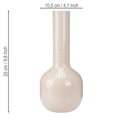 Artikel Deko Vase Metall in Braun Cappuccino Emaille H25,5cm