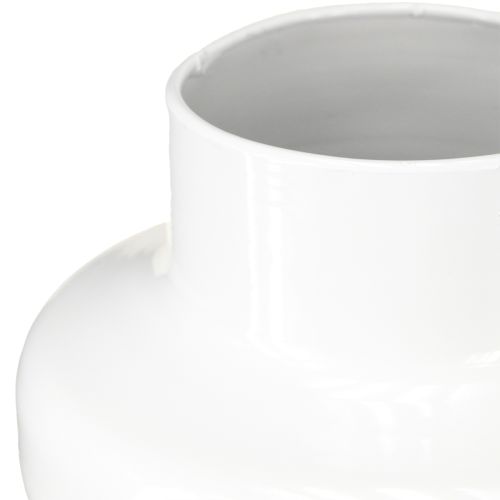 Artikel Deko Vase Metallvase Deko Cremeweiß Ø16,5cm H23,5cm