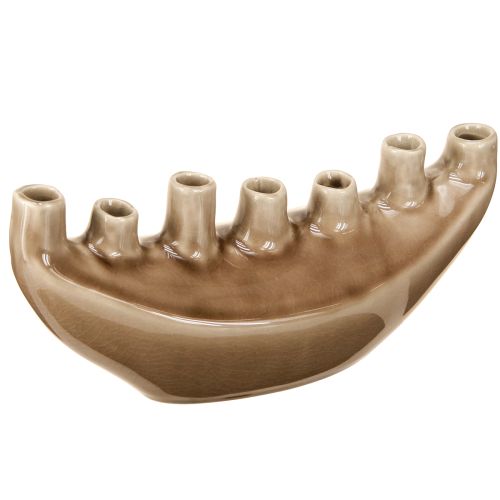 Floristik24 Deko Vase Schiffchen Keramikvase Braun 23×8,5cm H11cm