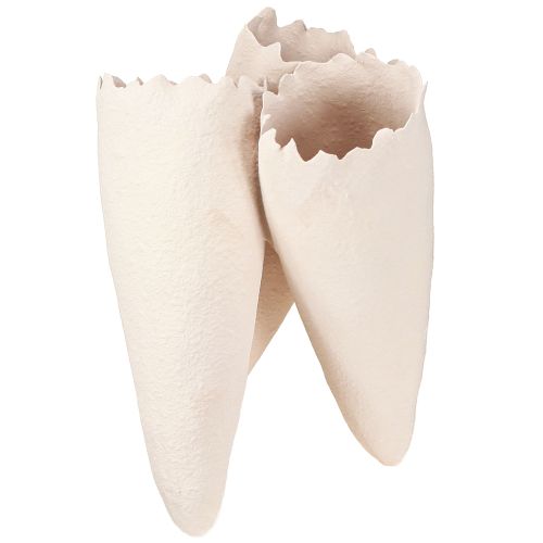 Floristik24 Deko Vasen Kegelvasen Beige Keramik 14,5cmx15x21cm