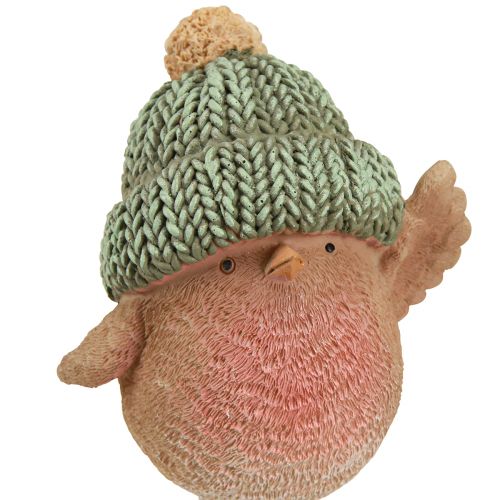 Artikel Deko Vogel mit Mütze Winterdeko Blau Grün H18cm 2 St
