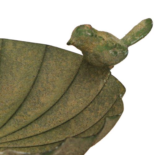 Artikel Deko Vogeltränke Schale Metall Antik Grün Ø16,5cm H34,5cm