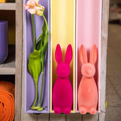 Artikel Deko Hase Deko-Osterhase Beflockt Pink H29,5cm 2 St
