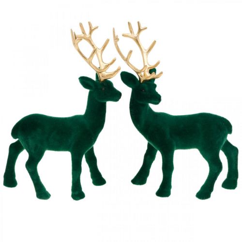 Artikel Deko Hirsch Grün und Gold Weihnachtsdeko Hirschfiguren 20cm 2 St