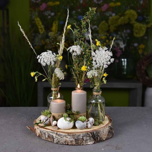 Artikel Deko Korb mit 3 Flaschen Tischdeko Seegras Natur 22×11,5×14cm