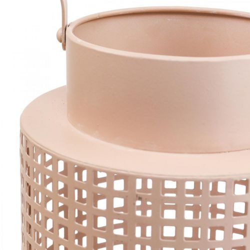 Artikel Deko Laterne Rosa Windlicht Metall mit Henkel Ø18cm H29cm