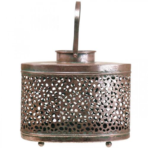 Artikel Deko Laterne oval Windlicht Tischdeko Metall 27×16×23cm
