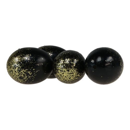 Artikel Deko Ostereier echtes Gänseei Schwarz mit Gold-Glitter H7,5–8,5cm 10 St