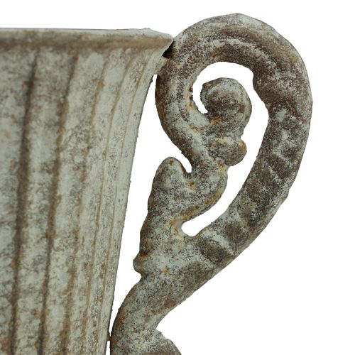 Artikel Deko Pokal Kelch Metall Antik Braun Weiß Ø12cm H26cm