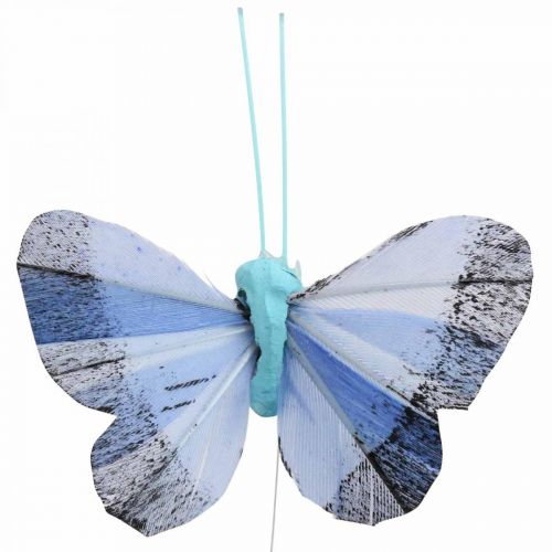 Artikel Deko-Schmetterlinge Federschmetterling Rosa, Blau 6cm 24 St