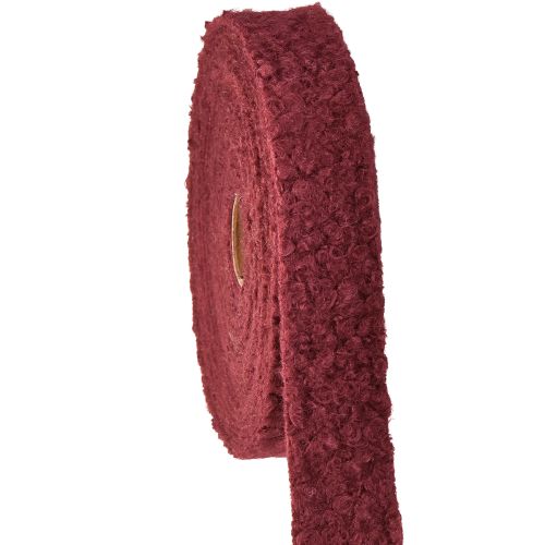 Artikel Dekoband Bordeaux Wolloptik Breites Stoffband 40mm 8m