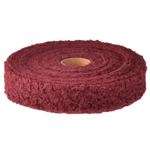 Artikel Dekoband Bordeaux Wolloptik Breites Stoffband 40mm 8m