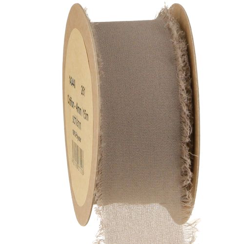 Artikel Dekoband Braun Chiffonband Schlammbraun 40mm 15m