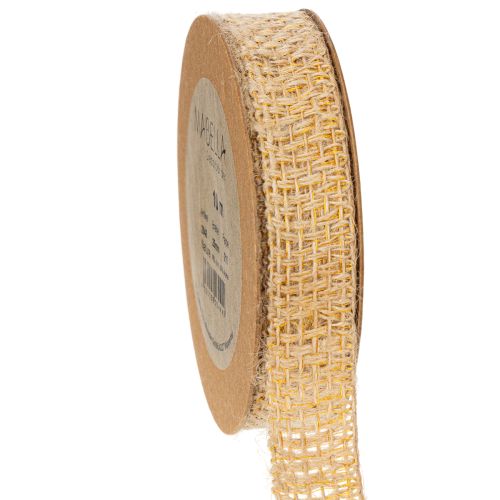Dekoband Jute Gelb, Natur 25mm Rustikale Deko Juteband 10m kaufen | Floristik24.de