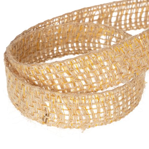 Dekoband Jute Gelb, Natur 25mm Rustikale Deko Juteband 10m | Floristik24.de