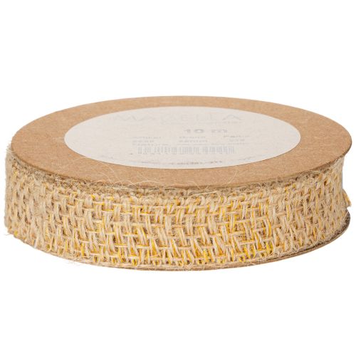 Dekoband Jute Gelb, Natur 25mm Rustikale Deko Juteband 10m | Floristik24.de