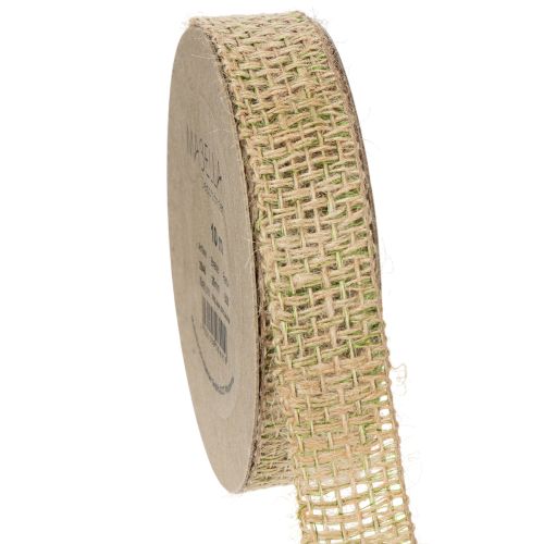 Artikel Dekoband Jute Grün, Natur 25mm Juteband zum Dekorieren 10m