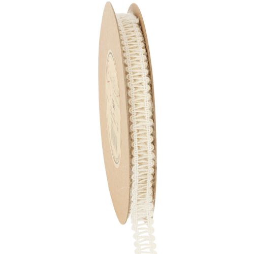 Dekoband Jute, Natürliches Geschenkband Cremeweiß 15mm 15m