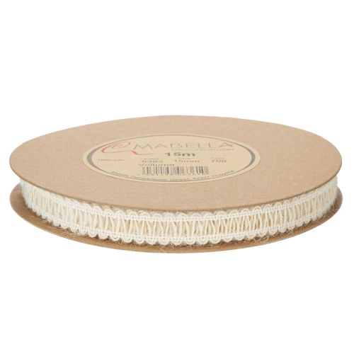 Dekoband Jute, Natürliches Geschenkband Cremeweiß 15mm 15m | Floristik24.de