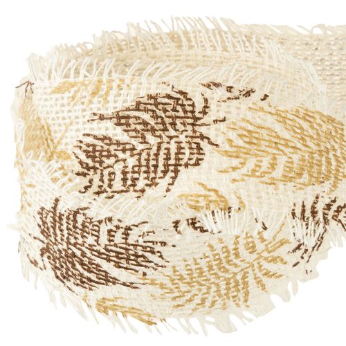 Artikel Dekoband Tropische Blätter Baumwollband Braun 30mm 15m