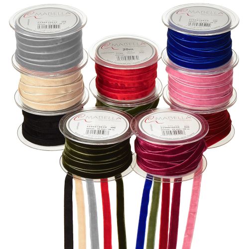 Floristik24 Dekoband Velvet Samtband 10mm 20m Verschiedene Farben