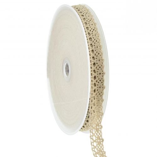 Artikel Dekoband Spitze Beige Schmuckband Zierband B16mm L20m