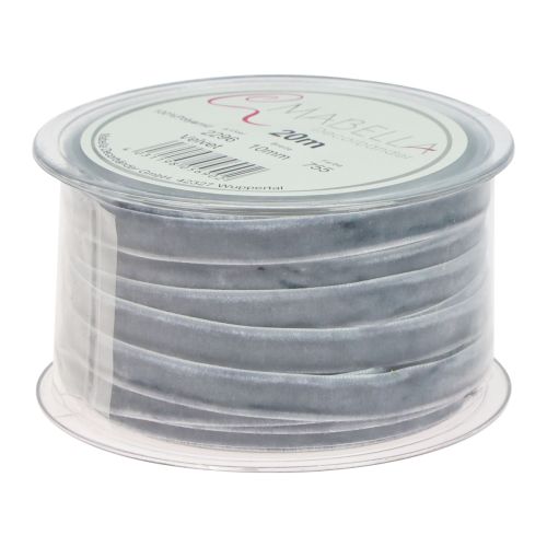Artikel Dekoband Samtband Geschenkband Velvet Grau 10mm 20m