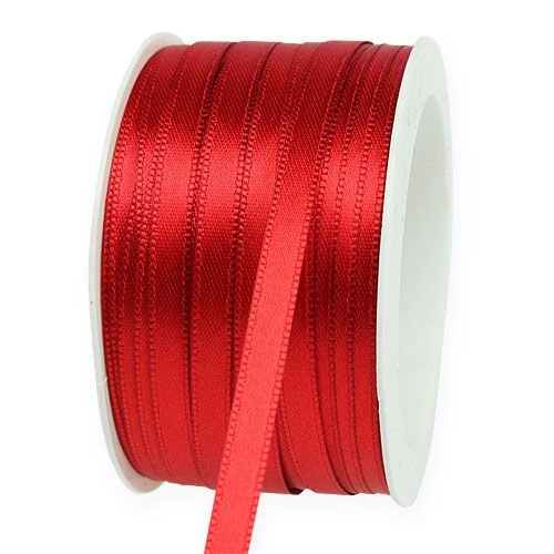 Floristik24 Satinband Geschenkband Dekoband Hellrot 6mm × 50m