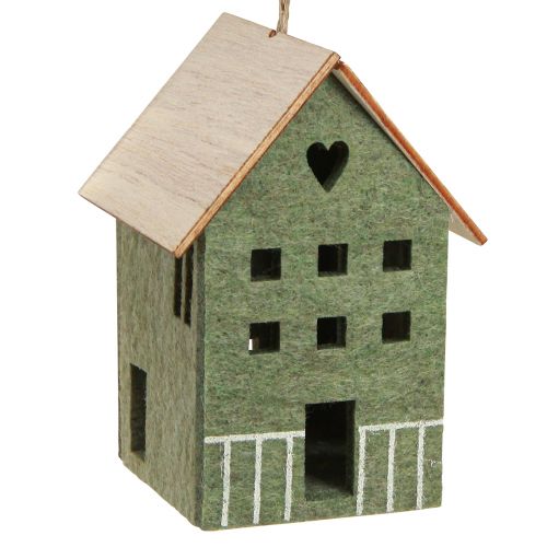 Floristik24 Dekohänger Filz Deko Haus Grün Natur 6cmx8cmx11cm 4 St