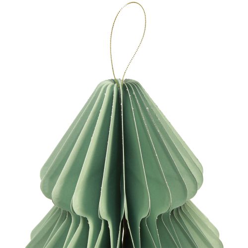 Artikel Dekohänger Papier Baum Weihnachten Mint Silber H40cm 2St
