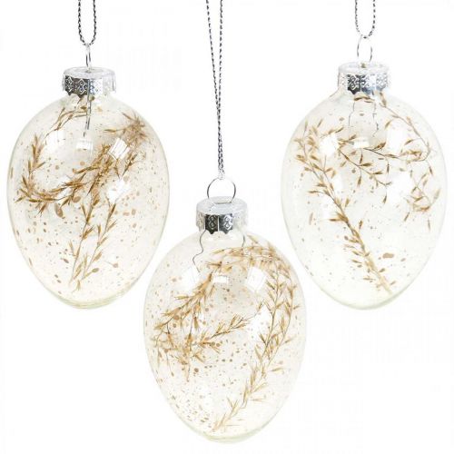 Floristik24 Dekohänger Ei Glas Befüllt Osterdeko zum Hängen 5x8cm 6 St