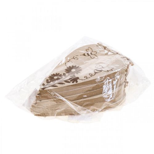 Artikel Dekohänger Holz Dekoherzen Blumen Bienen Deko 10x15cm 6St