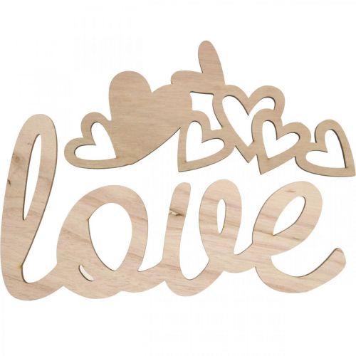 Floristik24 Herzen „Love“ Holzdeko Natur mit Magnet Dekoschild 20,5/25cm 6St