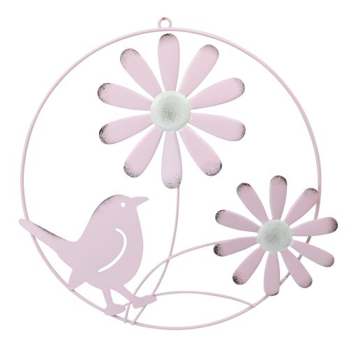 Artikel Dekoring Metall Hängedeko Blumen Rosa Pink Ø30cm 2St