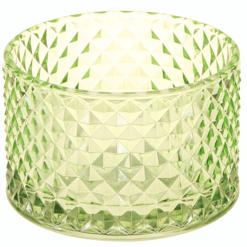 Floristik24 Dekoschale Glas Teelichthalter Grün Retro Ø10,5cm 2St