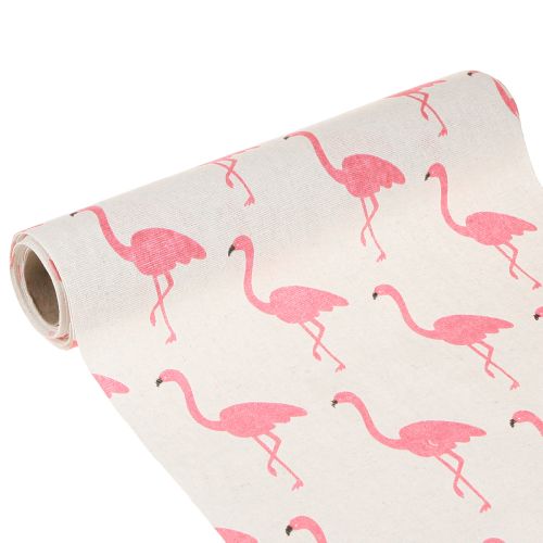 Dekostoff Flamingo Weiß-Pink 30cm x 3m