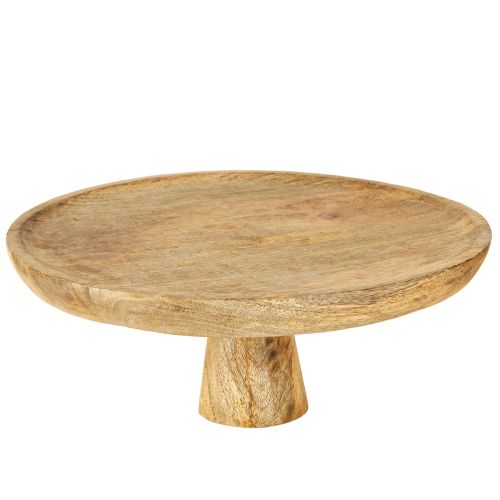 Artikel Dekoteller Holz mit Fuß Tortenständer Optik Natur Ø25cm