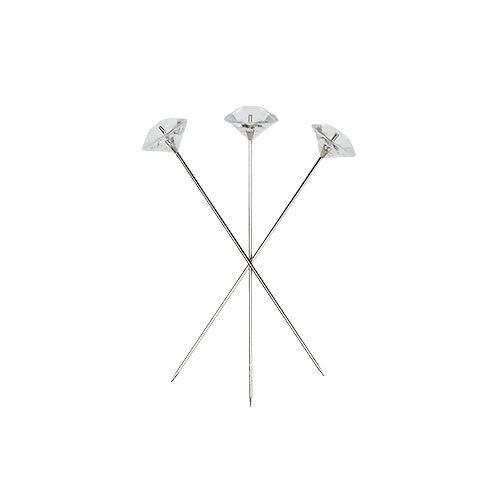 Floristik24 Diamantnadeln Ø6mm trans klar 85 St