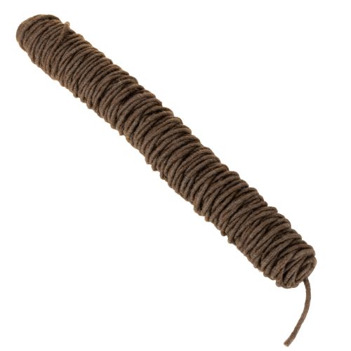 Artikel Dochtfaden Wollkordel Braun 55m Dekoschnur für Floristik Basteln