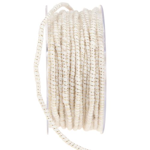 Artikel Dochtfaden Glamour Weiß/Gold mit Draht 33m