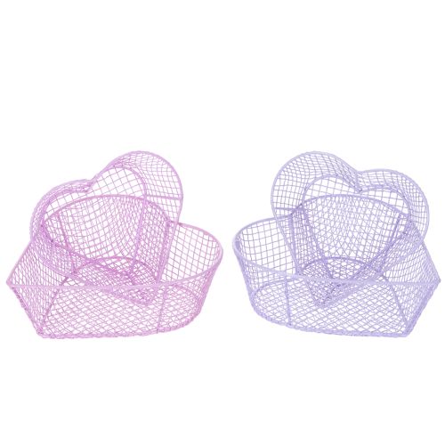 Artikel Drahtkörbe Herzform Drahtherz zur Dekoration und Organisation 20cm Set mit 4St
