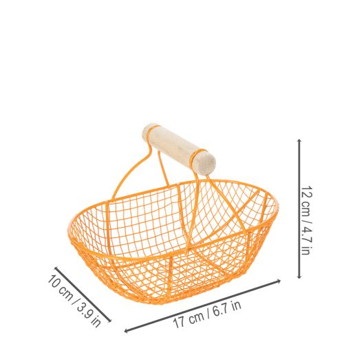 Drahtkorb mit Holzgriff Handliches Design Ideal für Frühlingsdeko Heim und Büro 17cm 6St | Floristik24.de