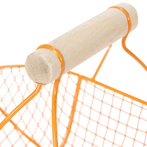 Drahtkorb mit Holzgriff Handliches Design Ideal für Frühlingsdeko Heim und Büro 17cm 6St | Floristik24.de