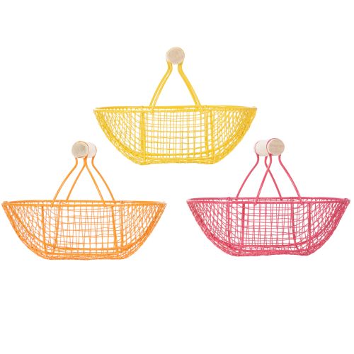 Artikel Drahtkorb mit Holzgriff Handliches Design Ideal für Frühlingsdeko Heim und Büro 17cm 6St