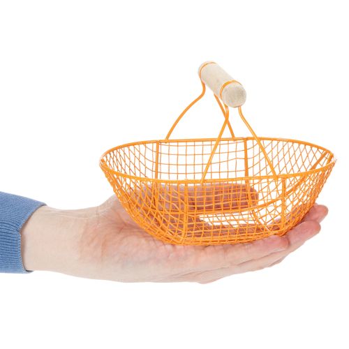 Drahtkorb mit Holzgriff Handliches Design Ideal für Frühlingsdeko Heim und Büro 17cm 6St | Floristik24.de