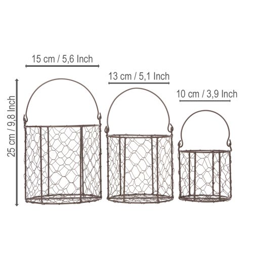 Artikel Drahtkörbe Set ideal für Einsatz in der Deko oder im Garten 25cm 1Set