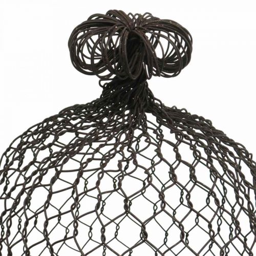 Artikel Dekoglocke aus Metall, Rankhilfe, Drahthaube Braun, Edelrost H50/41cm Ø30/25cm 2er-Set