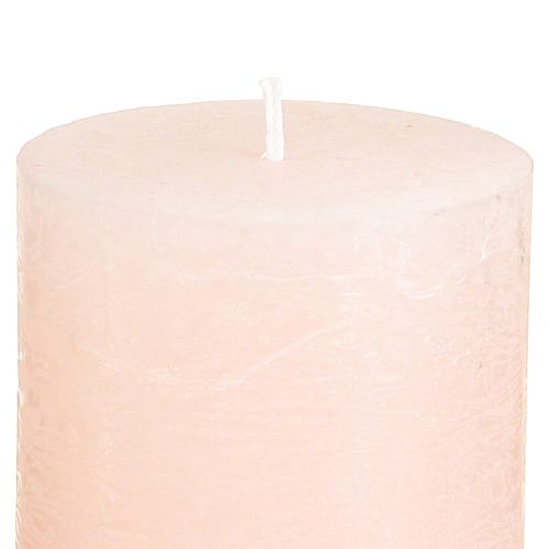 Artikel Durchgefärbte Rosa Stumpenkerzen Hellrosa 60x80mm 4er Set Dekoration